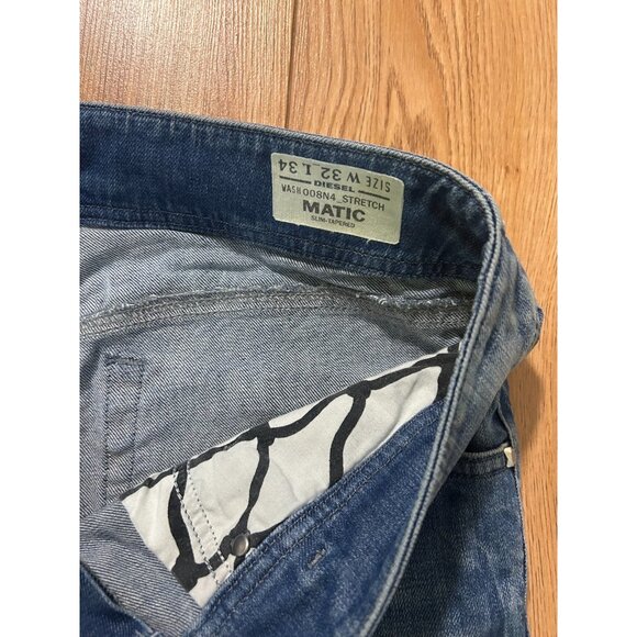 Diesel Jeans Womens 32x34 Blue Matic Low Rise Slim Tapered Stretch Denim EUC - Picture 2 of 4